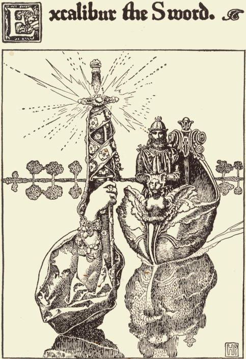Picture Of Excalibur The Sword By Howard Pyle